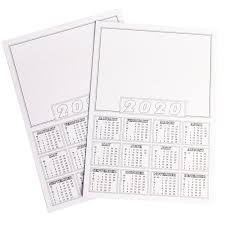 2020 Calendar Blanks A4 Pk50