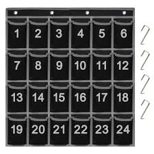 Eamay 24 Numbered Classroom Pocket Charts For Cell Phones And Calculators Holder Wall Door Mount Hanging Organizer