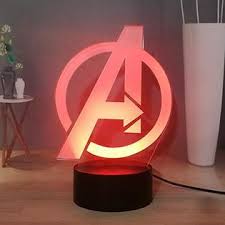 Laysinly The Avengers Logo Symbol 3d Night Light Marvel Legend Led Night Light 7 Colors Home Desk Lamp Decor Light Child Sleeping