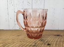 vintage pink depression glass pitcher