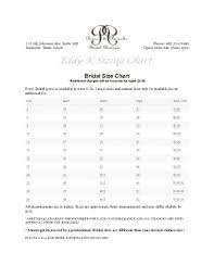 Fillable Online Eddy K Sizing Chart Fax Email Print Pdffiller