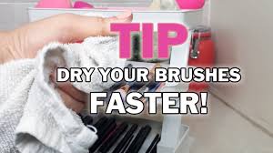 dry makeup brushes and sponges faster