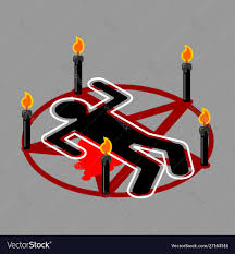 Ritual sacrifice pentagram devil satan sign Vector Image