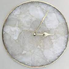 Large Clear Crystal Agate Wall Clock