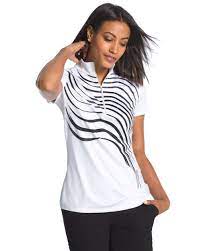 zenergy golf abstract striped top chico s