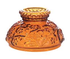 4 Miniature Amber Glass Shade 00017 B