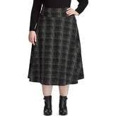 Womens Plus Size Plaid Knit Skirt