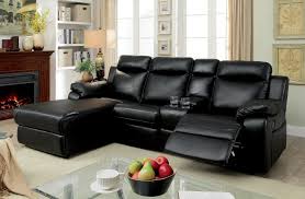 Hardy Black Faux Leather Sectional Sofa