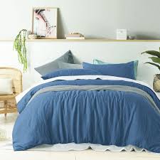 Linen Brilliant Blue Quilt Cover Set By