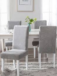 Solid Dining Fabric Chairs Seat Covers