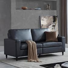 black faux leather 2 seat sofa