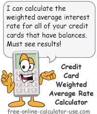 Credit Card Interest Rate Calculator Calculate Weighted Average