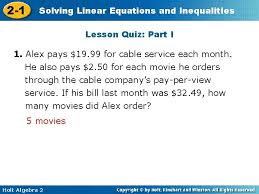 solving linear equations and 2 1