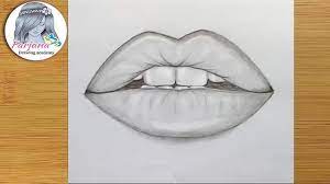 how to draw lips by pencil step by step