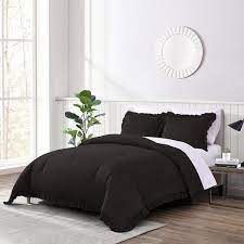 Sx Sx Ruffled Black Comforter
