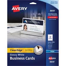 Avery Clean Edge Business Cards Inkjet 2 X 3 1 2 Glossy White