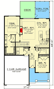 915 Square Foot 2 Bed House Plan With