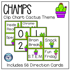 Champs Classroom Management Posters Cactus Theme