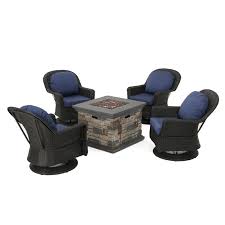 Outdoor Swivel Chair And Firepit Set