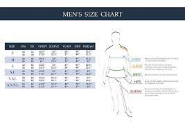 men s clothing size conversion chart