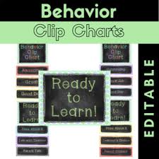 Behavior Clip Charts Editable Chalkboard Theme