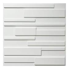 Art3dwallpanels 19 7 In X 19 7 In X 1 In Pvc Brick 3d Wall Panels In Matt White 12 Pack
