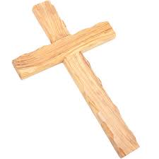 olive wood old rugged cross wall