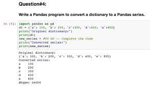 convert a dictionary to a pandas series