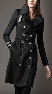 Women S Black Woolen Long Trench Coat