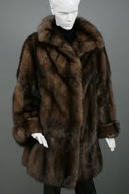 Bargusin Sable Fur Coat Dark Brown