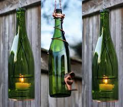Birdfeeder Set Green Wine Bottles