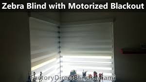 Large selection of shades and colors. Zebra Blinds With A Motorized Blackout Youtube