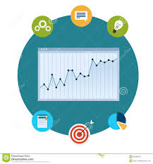 Icons Of Financial Analytics Charts And Graphs Stock