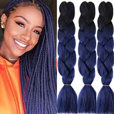 If you choose box braids as your protective hair braid style, you might consider to experiment with color. Amazon Com 3 Packs Ombre Braiding Hair Extensions Three Tone Colored Jumbo Braids Bulk Hair For Crochet Box Braids Senegless Twist Black Navy Blue Beauty
