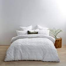 carye textured quilt cover set white