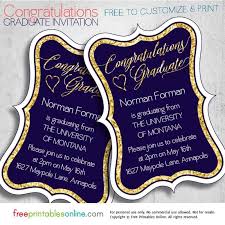 Gold Foil Printable Congratulations Graduate Invitation