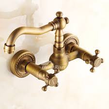 Vanity Faucets Antique Brass Wall Mount