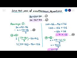 Simultaneous Equations Substitution