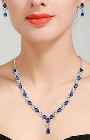 blue sapphire earrings and necklace set