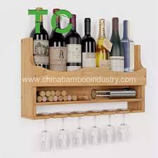 Bamboo Wall Mounted Wine Rack Wine