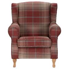 Weight capacity and a 17.5 seat height. Westbury Check Fabric Armchair
