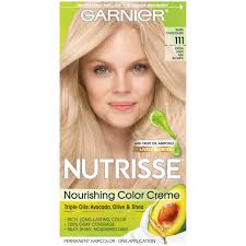 Trust your haircolor to an expert: Garnier Nutrisse Nourishing Hair Color Creme 111 Extra Light Ash Blonde White Chocolate 1 Kit Walmart Com Walmart Com