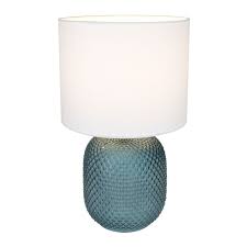 Bolla Blue Glass Table Lamp C W Shade