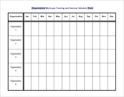 exercise schedule template 7 free