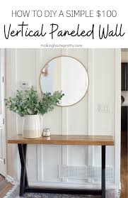 diy vertical paneled accent wall