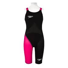 Speedo Fastskin Lzr Racer Elite 2 Openback Kneeskin Competition Swimsuit Black Pink Women