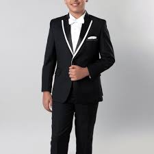 Aliexpress carries many black white tuxedo related products, including ivory suit vest , shoes for men ankle. Boys Tuxedo Black With White Trim 4 Piece Set For Kids Teen Children Ring Bearer Wedding High Fashion Perfect Tux