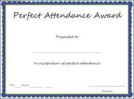 Free Perfect Attendance Certificate Template Image Printable