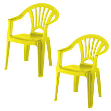 kids yellow plastic chairs coloured