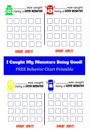 I Caught My Monsters Being Good Free Behavior Chart